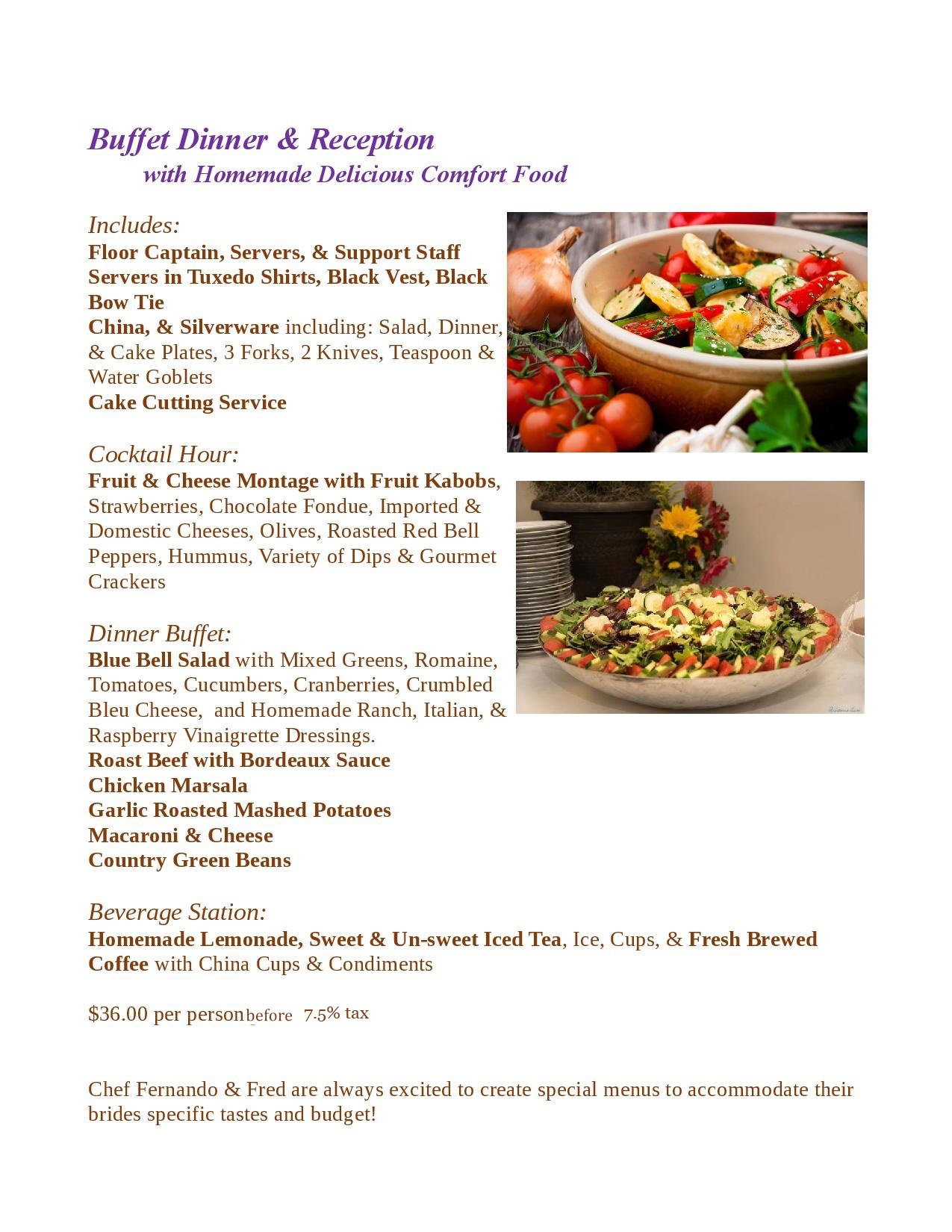 Wedding Buffet Comfort Food